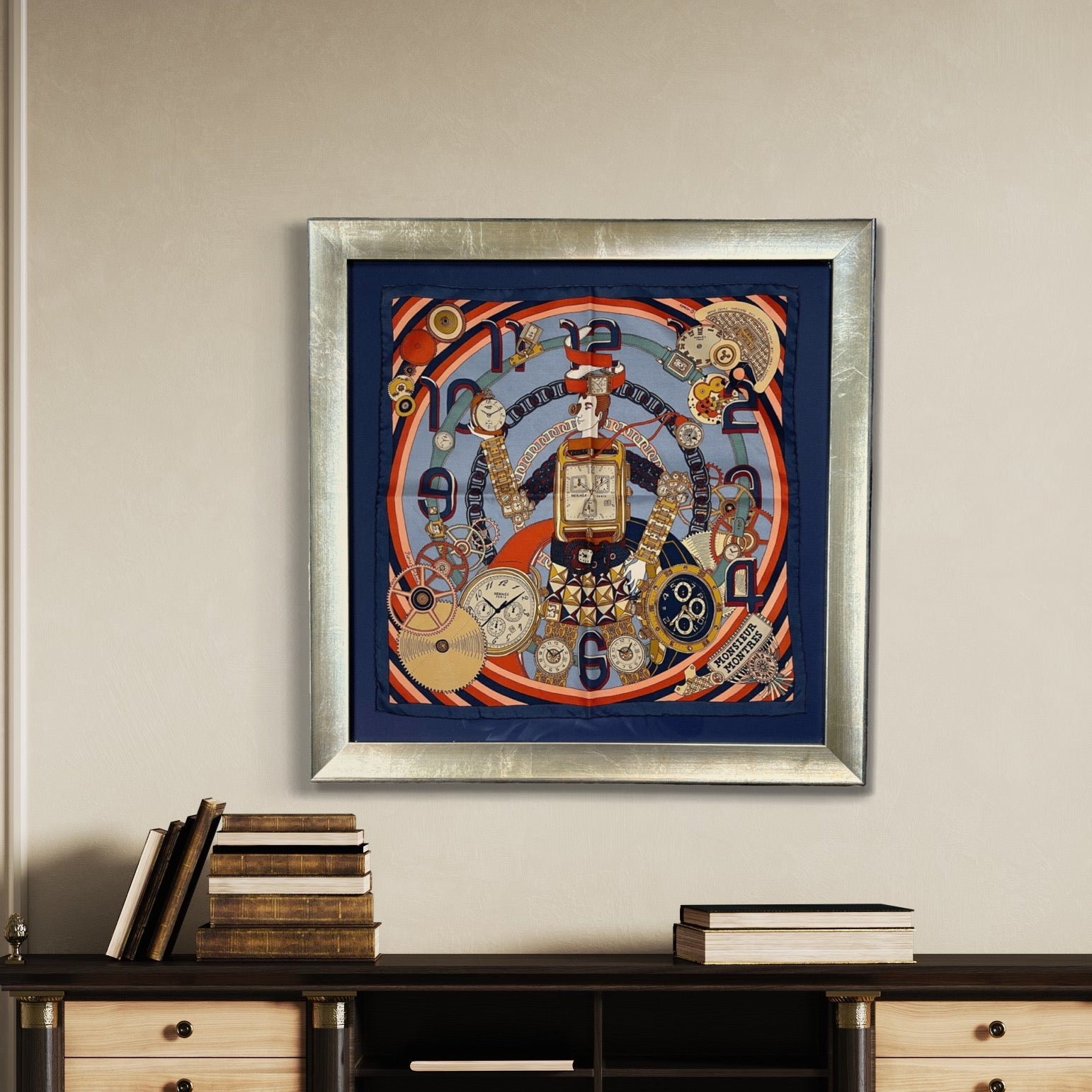 Hermès Framed Vintage Silk Scarf