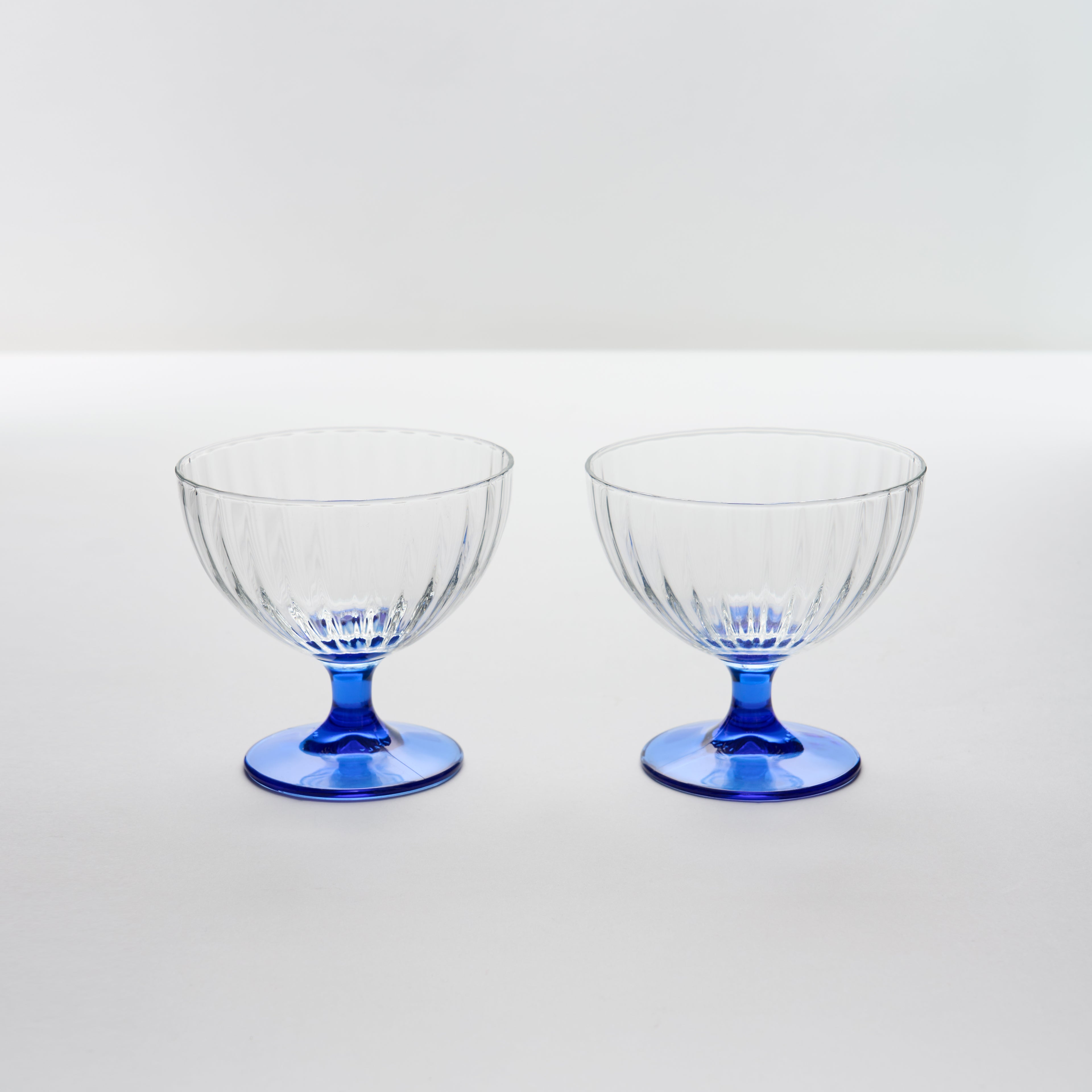 Vintage Italian Cobalt Footed Sorbet Glasses